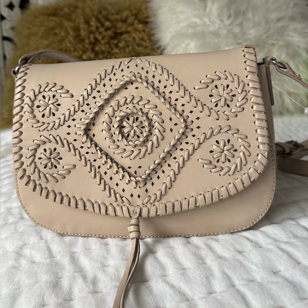 Lucky Brand Cary leather western style boho shoulder bag purse cross body